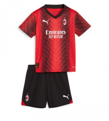AC Milan Replika Babytøj Hjemmebanesæt Børn 2023-24 Kortærmet (+ Korte bukser)